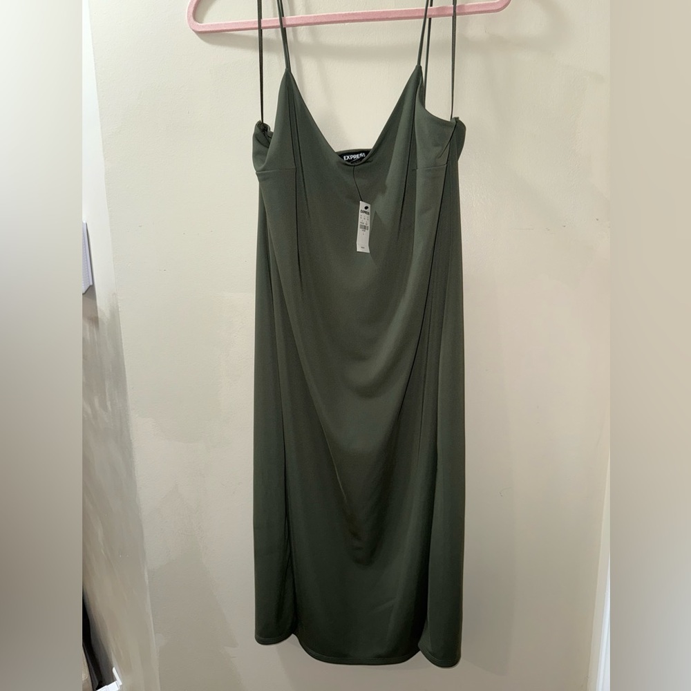 Express Green Maxi Slip Dress